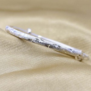 999 Vòng tay bạc Full Star Nữ Phong cách đơn giản Vòng ống Vòng tay mài