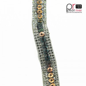 Cắt tỉa rhinestone mới nhất với may sequin tùy chỉnh