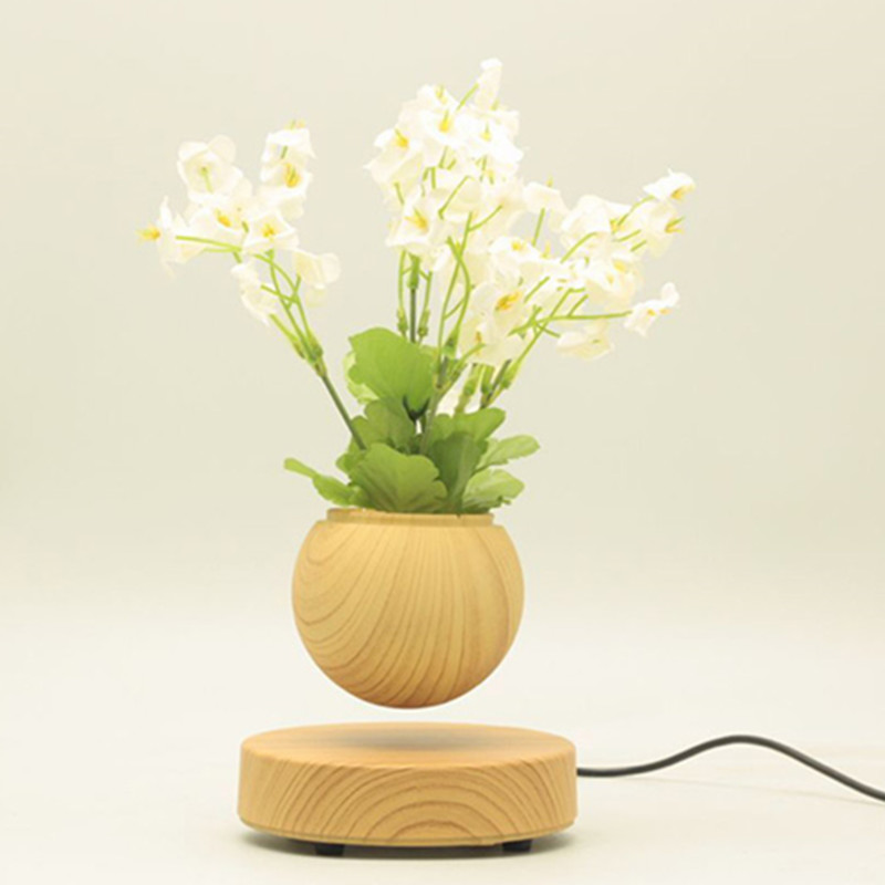 cơ sở tròn bằng gỗ từ tính nổi không khí bonsai ao chậu hoa chậu