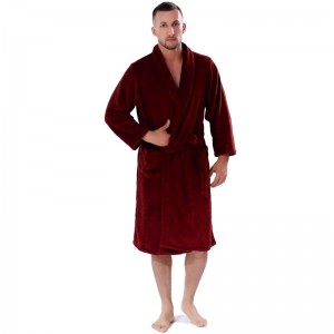 Người lớn Coral Lông cừu Robes Đàn ông Phụ nữ Áo tắm màu rắn Cặp đôi Đồ ngủ