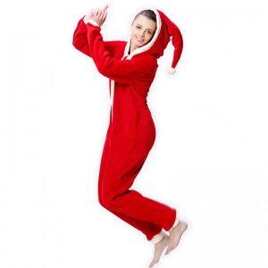 Ladies Coral Lông cừu Trang phục Giáng sinh Onesie