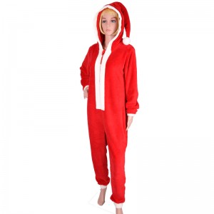 Kids Coral Lông cừu trùm đầu trang phục Giáng sinh Onesie