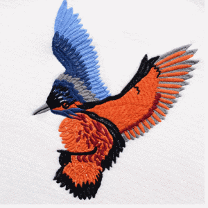 Phụ nữ dệt kim tùy chỉnh thêu chim phi hành đoàn cổ áo len