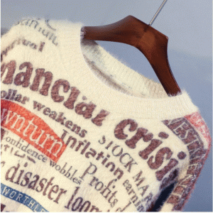 2019 Custom giả chồn len mùa đông lỏng lẻo tay áo phụ nữ áo thun dệt kim áo len