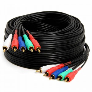 Cáp âm thanh thành phần 5-RCA Male đến 5RCA Male RGB cho HDTV - Mạ vàng từ RCA đến RCA