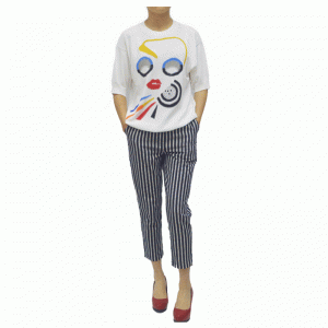 Tùy chỉnh đôi môi màu đỏ Jacquard Jacquard mùa hè đan áo len