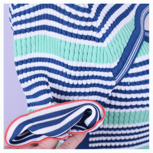 Mùa hè Bodycon Turtleneck Hole Center Áo thun nữ sọc mỏng