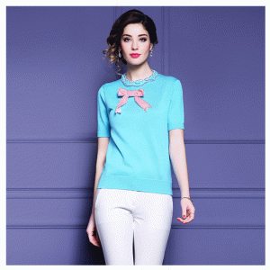 Áo len dệt kim bướm tùy chỉnh OEM được may bằng áo len dệt kim mùa hè dành cho nữ