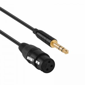 Cáp TRS 6.35mm (1/4 inch) từ nam đến XLR, màu đen