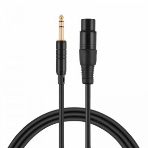 Cáp TRS 6.35mm (1/4 inch) từ nam đến XLR, màu đen