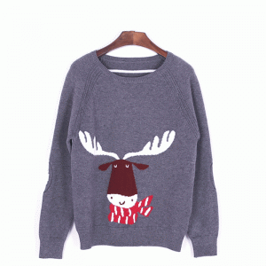 Giáng sinh tùy chỉnh lỏng lẻo Giáng sinh xấu xí Deer Deer Intarsia đan áo len