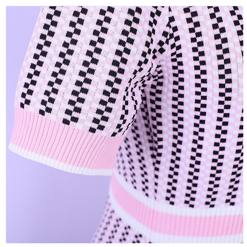 Tùy chỉnh OEM Summer Stripe Ladies Mini Bodycon Máy tính Đan áo len