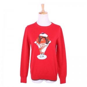 Thiết kế tùy chỉnh Icecream Jacquard 100% Cotton Áo len nữ