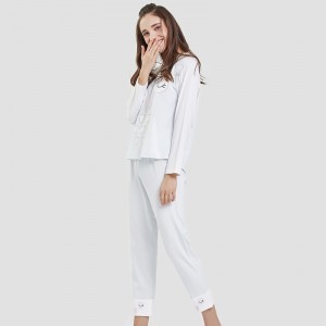 Phụ nữ Vị trí in Bộ đồ ngủ đơn Cotton-Spandex Jersey