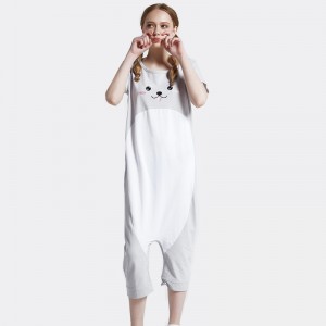 Phụ nữ thêu bông-Spandex đơn Jersey Onesie