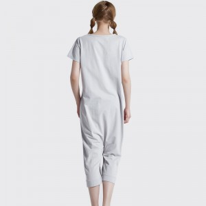 Phụ nữ thêu bông-Spandex đơn Jersey Onesie