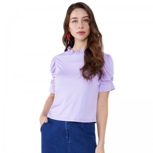OEM Frill Tay áo Thời trang Cắt Ruffle Thiết kế áo voan chính thức Girls Woman Áo