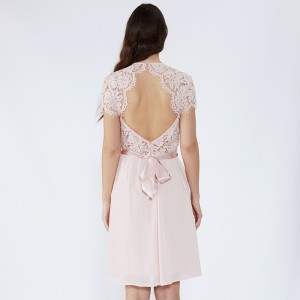 Trang phục dạ hội ren màu hồng của phụ nữ thường mặc đầm JCGJ190315082