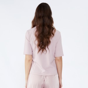 Thiết kế đơn giản cho công sở O Áo cổ áo sọc và áo sơ mi nữ JCGJ190315083