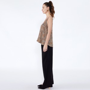 Thiết kế mới nhất Loose Streetwear Ladies Trouser Áo khoác đen JSDJ2516