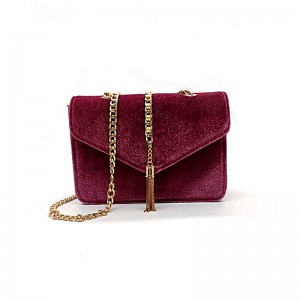 Chất liệu nhung Chuỗi vai Túi Corssbody Túi màu tay tùy chỉnh