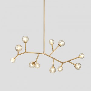 Cá tính đơn giản Kính sắt Phòng khách Phòng ăn Đèn chùm khách sạn Km2149