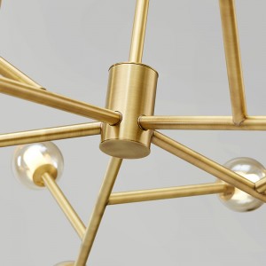 Bắc Âu Đơn giản cá tính Kính sắt Nhà hàng Đèn chùm Km2150