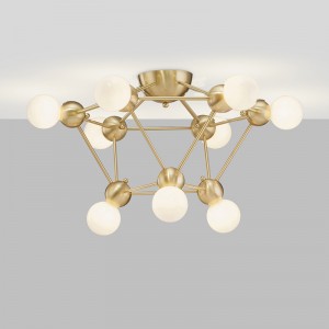 Kính mới Nghệ thuật đơn giản Kim loại Cá tính Thời trang Đèn chùm Km2134