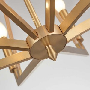 Đơn giản sáng tạo gỗ sắt khách sạn nhà Đèn chùm Km2122