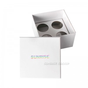 Luxury Clear Paper Hộp quà tặng bao bì nguyên chất màu trắng với logo tùy chỉnh