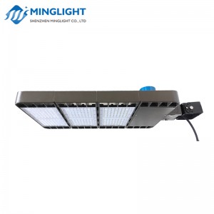 DLC ETL được liệt kê led bãi đậu xe shoebox ánh sáng 4 loại dấu ngoặc IP66 cực đường