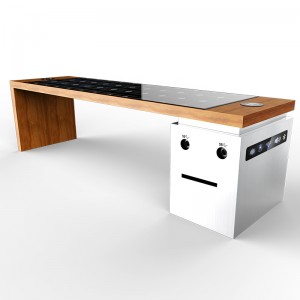 2019 Thiết kế hiện đại Mặt trời thông minh Nội thất ngoài trời Sân vườn Băng ghế dự bị