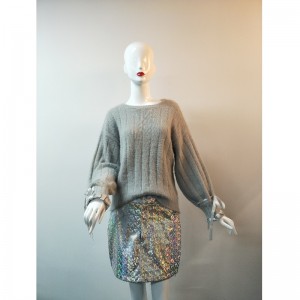 GRAY CREW SWEATER RLWS0026F