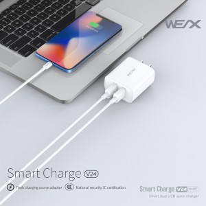 WEX - Bộ sạc du lịch usb kép V24, bộ sạc tường, bộ đổi nguồn