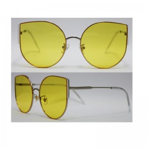 Bán buôn Logo tùy chỉnh Kính râm kim loại Phụ nữ Big Cat Eyes Frame