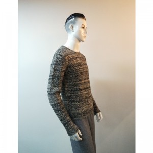 GRAY ROUND-NECK SWEATER RLMS0015F