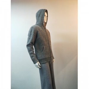 GRAY HATED SWEATER COAT RLMS0075F