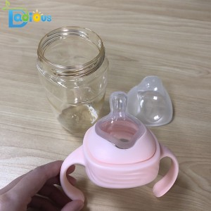 Sơ sinh BPAU miễn phí Bình sữa PPSU 240ML Bình sữa cho bé Logo tùy chỉnh Bình sữa có tay cầm