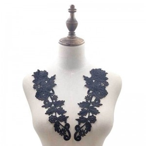 2 Móc thêu cao cấp, đính ren viền cổ áo phụ nữ