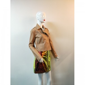 ÁO KHOÁC BROWN PU BIKER RLWPJ0006N