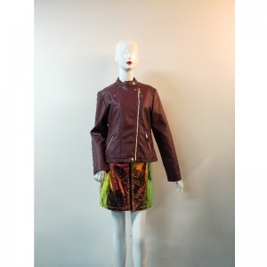 ÁO KHOÁC PU BURGUNDY RLWPJ0019N