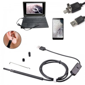 Công cụ tẩy lông tai 2 trong 1 Borescope Công cụ tẩy lông 720P với 6 đèn LED có thể điều chỉnh Tương thích với Android và iOS