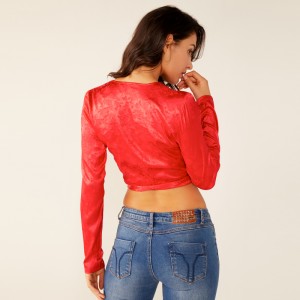 Phụ nữ Phụ nữ giản dị Mùa hè Đỏ Tie-Up Sexy In hoa Quần áo hàng đầu Oem