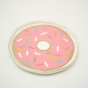 Đồ trang sức gốm Tấm cô gái Trang sức Nhẫn Lưu trữ Tấm Vàng Gốm sứ Ring Dish