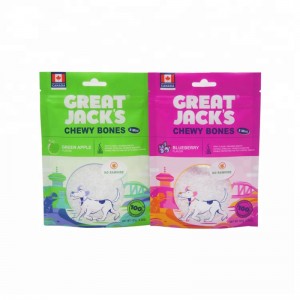 OEM Color In Hộp Túi nhựa Zipper Top Dog Snack Bao bì