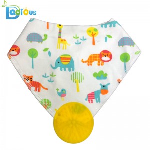 Bé mọc răng Bandana Bib Yếm silicon không có BPA Teether Snap có thể điều chỉnh cho bé trai và bé gái