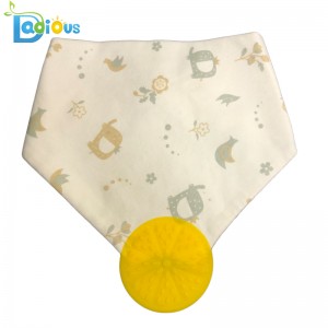 Trẻ sơ sinh và trẻ mới biết đi mọc răng Bandana Bib Muslin Bibs Bandana Drool Bibs với Teether