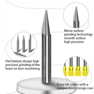 Khắc bit, 2 sáo thẳng CNC V-bit 1/4 inch Shank Đánh dấu hình nón Công cụ định tuyến khắc cho thép nhôm đồng thau gỗ