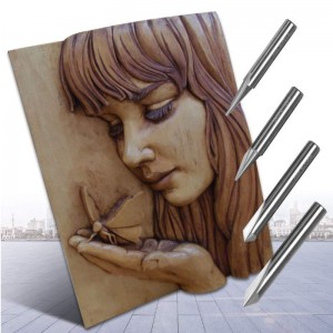 Khắc bit, 2 sáo thẳng CNC V-bit 1/4 inch Shank Đánh dấu hình nón Công cụ định tuyến khắc cho thép nhôm đồng thau gỗ