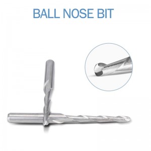 Bộ định tuyến CNC Bit 1/8 Mũi Shank Bóng Mũi Mũi Mill Mill Cắt Dia. 2-Flute xoắn lên dao phay dao phay khắc công cụ khắc thép vonfram 17mm CEL, 38,5mm OAL cho gỗ PVC acrylic